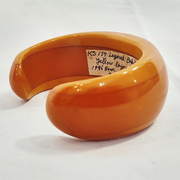 Vintage Butterscotch Layered Bakelite Cuff Bracelet - Picture 5 of 7